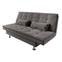 Sofá Cama 3 Lugares 1,84m Andradas Veludo Suede Cinza Mamflex Cinza