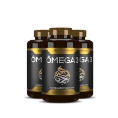 3x omega 3 oleo de peixe premium 240caps hf suplementos