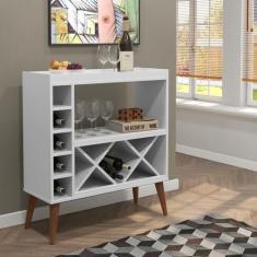 Aparador Retrô Pés Palito com Adega Florida - Branco - Comprar Móveis 