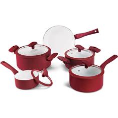 Conjunto De Panelas 5 Peças Vermelho Hercules