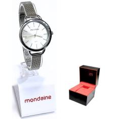 Relógio Mondaine Feminino Analógico Prateado Mesh de Aço 53612L0MVNE2