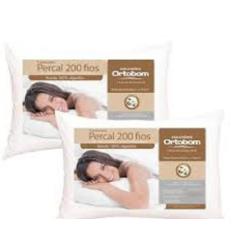 Travesseiro 100% Algodão 200 Fios Ortobom - Kit 2 Unidades - Lalu enxo