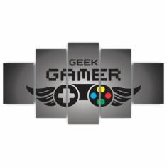 Quadros Decorativos Gamer Geek Controle Preto Sala Quarto - Dropx4