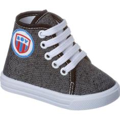 Tenis Cano Alto Sapatinho de Sola  Bebe Com cadarço Enfeite - HB Moda 