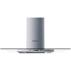 Coifa de Ilha Brastemp 100cm 5 e 6 Bocas Vidro Plano BAV10AR, Prata, 1