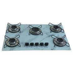 Fogão Cooktop Chamalar 5 Bocas Ultra Chama Bivolt XP, Marmorizao branc
