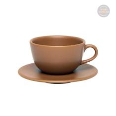 Conjunto de 6 Xícaras Grandes 200ml Com pires Unni Avelã - Oxford