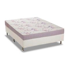 Cama Box Casal: Colchão Espuma Ortobom Physical Resistente + Base Crc Courano White(138X188)
