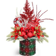 Mini Árvore de Natal Artificial Hatisan com Enfeites para Mesa