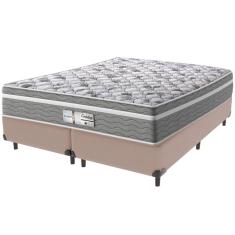 Cama Box Bege e Colchão Evolution Molas Ensacadas Queen Probel