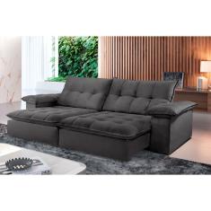 Sofá Retrátil E Reclinável Atlanta 2,90m 5 Lugares Cinza