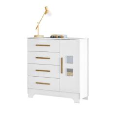 Cômoda Fly 1 Porta E 4 Gavetas Tigus Baby Branco