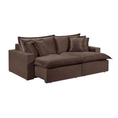 Sofá 2 Lugares Retrátil Encosto Fixo M-145 Veludo Martins Marrom