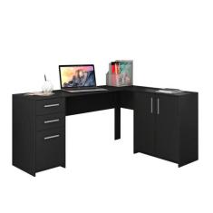 Mesa de Canto em L Para Escritório com 2 Gavetas e 3 Portas NT2005 Not