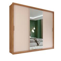 Guarda Roupa Casal 3 Portas Verona Amêndola Off White