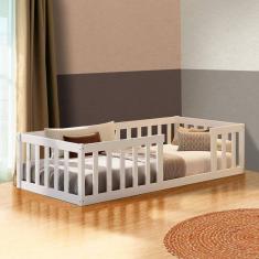 Cama Solteiro Com Grade De Proteção Branco Com Colchão Fanos