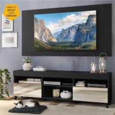 Rack Com Espelho, Rodízios E Painel Tv 65'' E 2 Portas