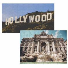 Kit 2 Quebra-cabeças Cognitivos Viagens pelo Mundo de 60 peças - Reido