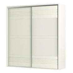 Guarda Roupa Casal 223cm 2 Portas de Correr 100% MDF TW602 Off White - Dalla Costa