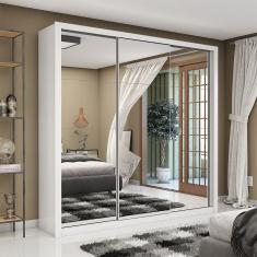 Guarda Roupa Galaxy 3 Portas De Correr Com Espelho Galaxy Branco