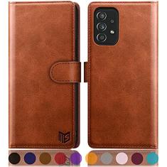 SUANPOT Capa carteira de couro para Samsung Galaxy A52 4G e 5G com porta-cartão de crédito RFID Flip Folio Book Capa de telefone à prova de choque para mulheres e homens para Samsung A52 capa carteira