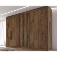 Guarda Roupa 6 Portas C- 2 Ripadas E 6 Gavetas Potente Braúna - Europa