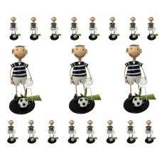 Boneco De Ferro Enfeite Jardim Torcedor Decoraçao Casa Mesa Estante Jardim Futebol Preto