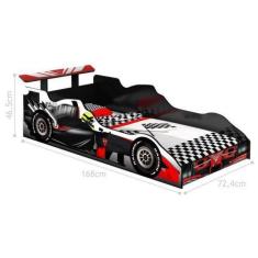 Cama Carro F rmula 1 Infantil Preto com Colch o