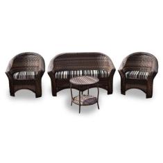 Conjunto de Sofá Fibra Sintética Bali - 1 Sofá 2L + 2 Poltronas + 1 Me
