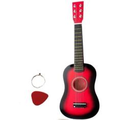 Mini Violão Infantil Acústico C/ Cordas De Aço Iniciantes (Vermelho) -