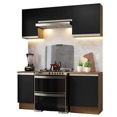 Armário de Cozinha Compacta 180cm Rustic/preto Glamy Madesa 12