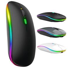 Genérico Mouse Bluetooth Bateria Interna Recarregável Longa Duração 2.4GHz 4 Botões Ambidestro Multicolorido 10 Metros 30 Dias 1600 DPI