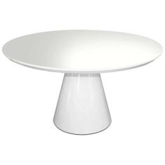 Mesa De Jantar Cone Redonda 110 Cm Laqueada Cor Branco