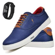 Tênis Spatenis Masculino Leve em Lona Com Relógio Digital do 37 ao 46 Kit-Masculino