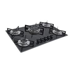 CHAMALAR Cooktop Premium 5 Bocas Tripla Chama Preto Bivolt, 147