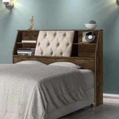 Cabeceira Cama Queen 4 Nichos Nubia VJ Móveis Castanho