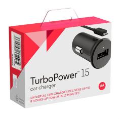 Carregador Veicular Motorola Turbo Power 15W - Cabo Micro Usb Preto
