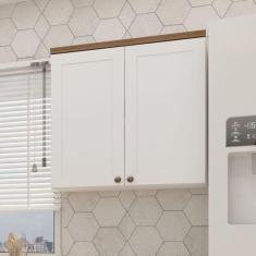 Armário Aéreo para Cozinha 1 Porta Provençal Iluminata Genialflex Branco