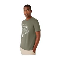 Camiseta Masculina Estampada Manga Curta - Verde P