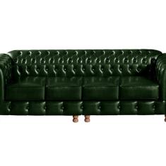Conjunto De Sofá 4 Lugares E 2 Poltronas Chesterfield Luís Xv Verde