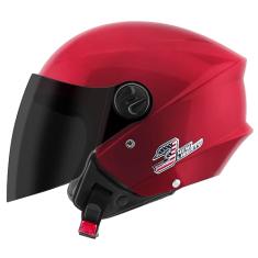 CAPACETE ABERTO PRO TORK NEW LIBERTY 3 ELITE BRILHANTE VERMELHO PIMENTA TAM. 58 VIS. FUMÊ