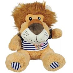 Leao de Pelucia Sentado com Camiseta Azul 30CM 88-23069-32