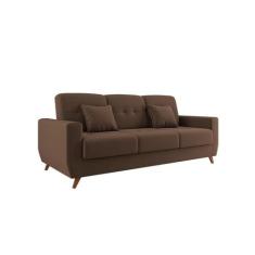 Sofá Cama 2 Lugares Reclinável e Baú Pamela Marrom Matrix, Marrom, 3