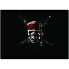 Quadro Decorativo Caveira Pirata Cinema Filmes Com Moldura - Vital Qua