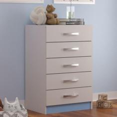 Cômoda 5 Gavetas If05az Azul/Branco - Evidência Móveis - Evidencia Móv