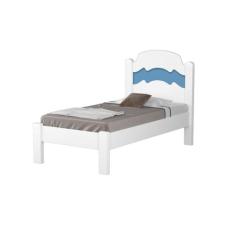 Cama Iris Solteiro Branco/Rosa/Azul  VJ Móveis