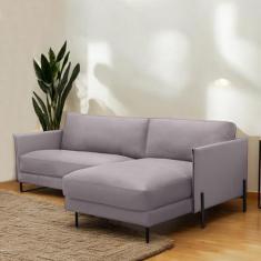 Sofá Decorativo Karine 3 Lugares Sala de estar 230cm com Chaise Pés em