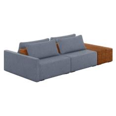 Sofá Ilha 2 Lugares Living 272cm Modulado Lary Linho K01 Cor Azul