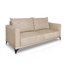 Sofá 3 Lugares Eros Linho Bouclê Bege 180 cm - Modern