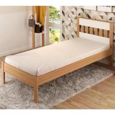 Cama Solteiro Cm8006 Amendoa Branco Tecno Mobili